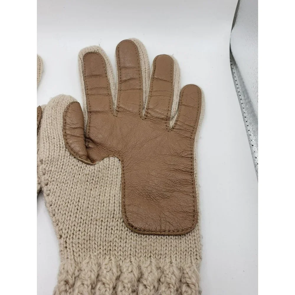 Womens soft tan brown knit WINTER GLOVES one size fits most SOFT‎ WARM